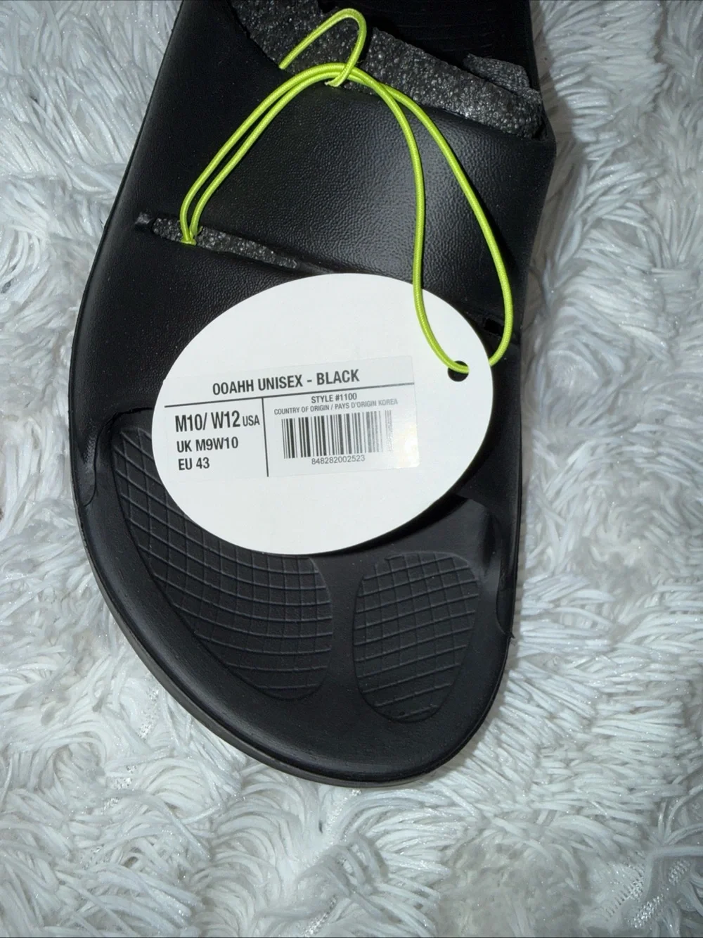 OOFOS Black Slide Sandal